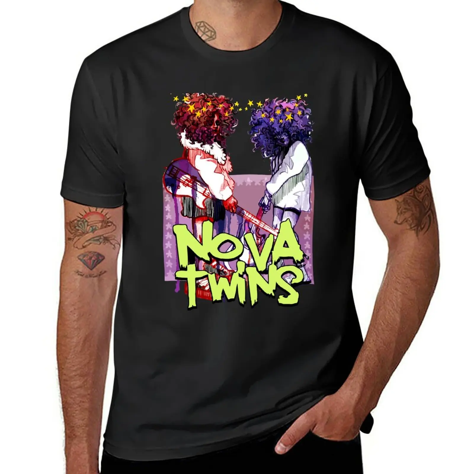 

Новая футболка Nova Twins merch, новая версия, футболка оверсайз, черная футболка, топы, тяжелые футболки для мужчин