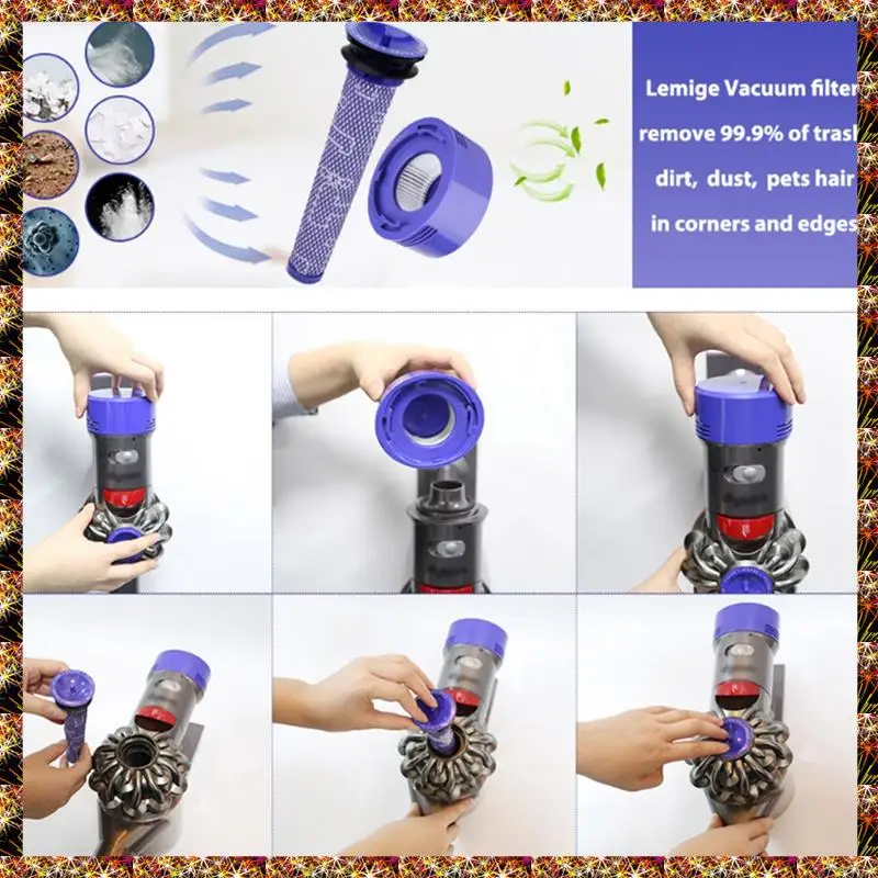 

Запасные части BTCL Вакуумные фильтры для пылесосов Dyson V7, V8 Animal и Absolute, сравните с деталью 965661-01 и 967478-01