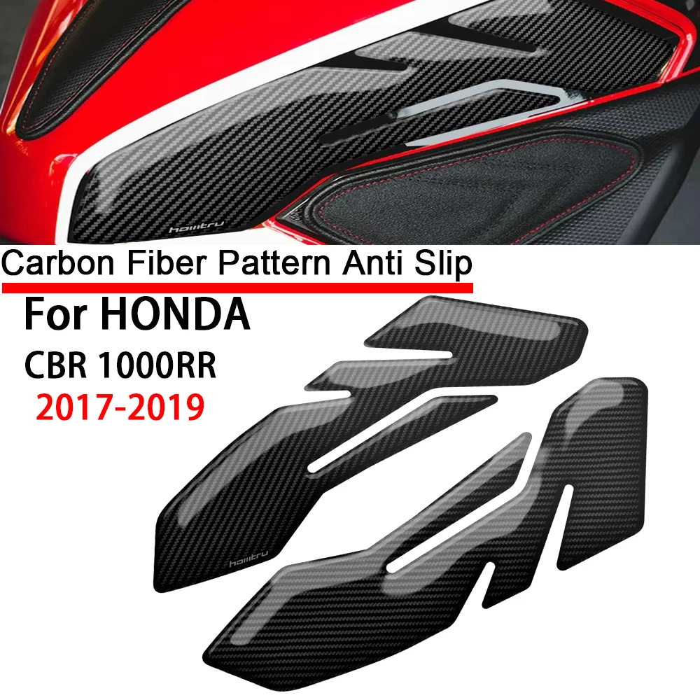 

For Honda CBR1000RR 2017 2018 2019 3D Carbon-look Motorcycle Side Fuel Tank Pad Knee Grip Protection Sticker