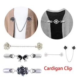 Plated Metal Clips Sweater Blouse Pin Snowflake Rose Shape Cardigan Clip Shirt Collar Pins Duck Clip Clasps Shawl Brooch