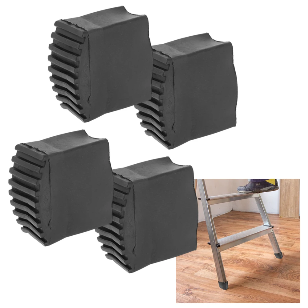 Pack of 4 Replacement Rubber Feet for Wooden and For Aluminium Ladders with Anti-Slip and Floor Protection Features