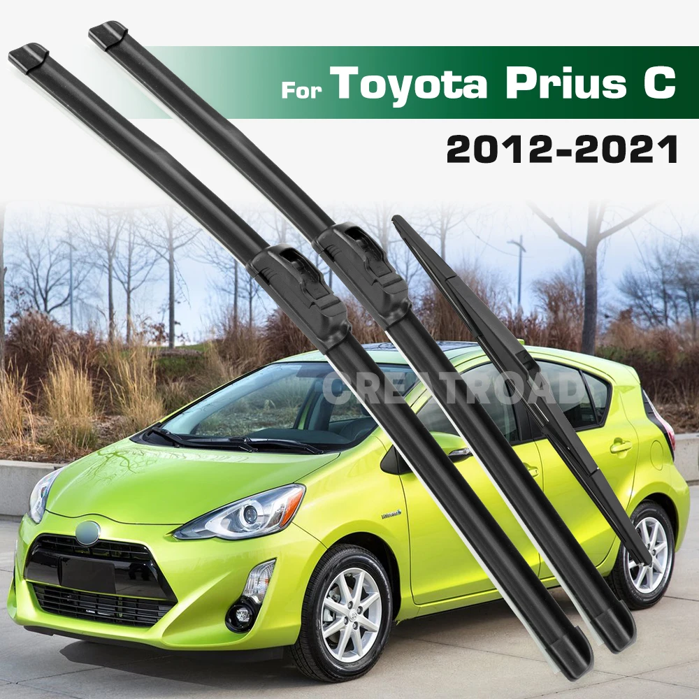 

GREATROAD Wiper LHD&RHD Front & Rear Wiper Blades Set For Toyota Prius C 2012 - 2021 Windshield Windscreen Window Brushes