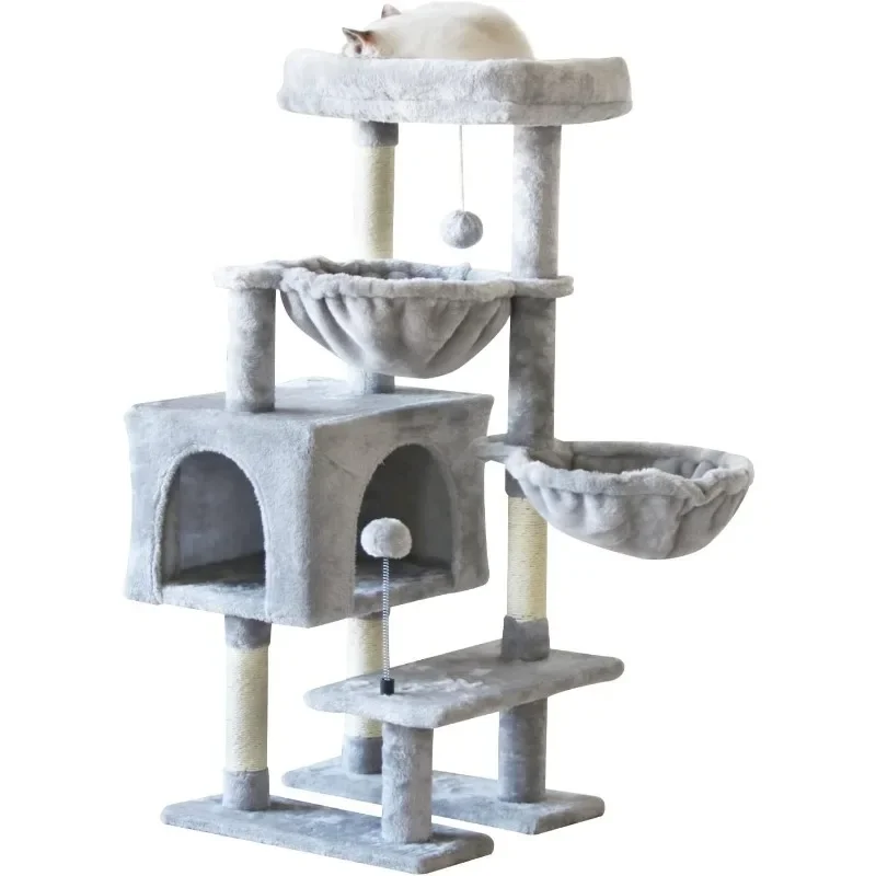 

Cat Tree Cat Tower Condo with Sisal Scratching Post for Indoor Cats Tree Cat Furniture with Hammock Perch and Kitten Ball