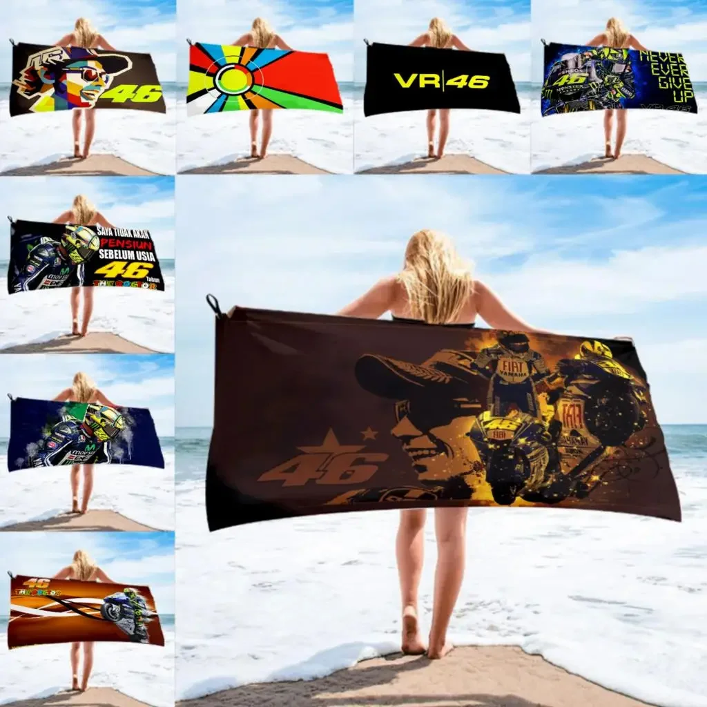 The Doctor Rossi Motorcycle Racing Bath Towel beach towel female silk printed long wrapped bikini covered sunscreen blanket