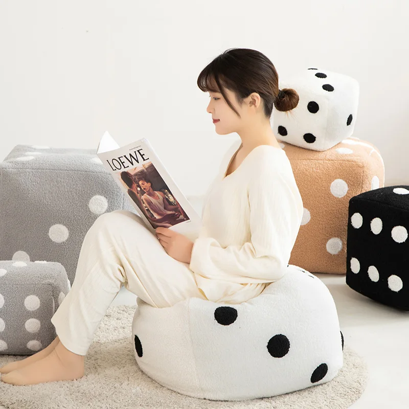 Hot Creative Funny Simulation Dice Plush Pillow Cubic Cube Pendant Dolls Stuffed Soft Sofa Back Cushion Home Decor