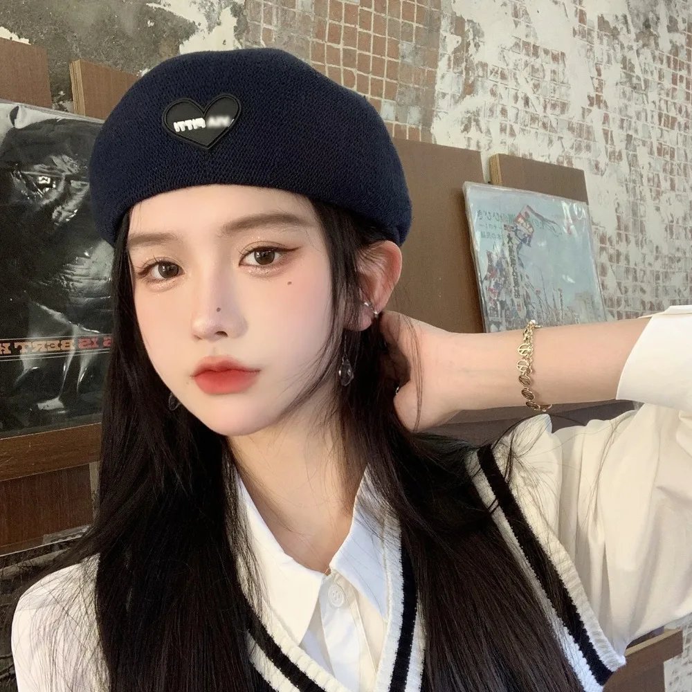 2024 트렌디 얇은 통기성 베레모, 화가 모자, 햇빛 차단, 단색 해변 모자