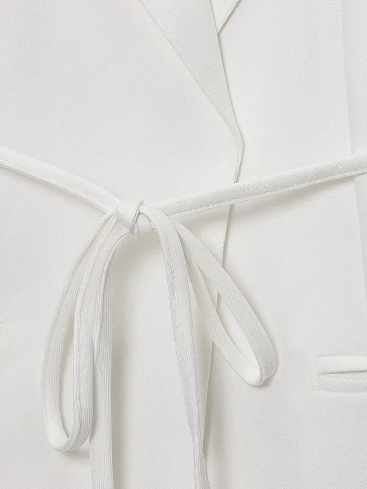 سترة نسائية أنيقة من NLZGMSJ 2025 سترة نسائية أنيقة بياقة على شكل V وأكمام طويلة وجيوب برباط سترة مستقيمة عصرية للمكتب للسيدات