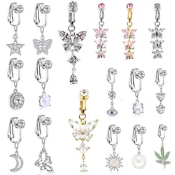 Faux Fake Belly Butterfly Fake Belly Piercing Herz Clip On Nabel Nabel Fake Piercing Schmetterling Blätter Knorpel Ohrring Clip