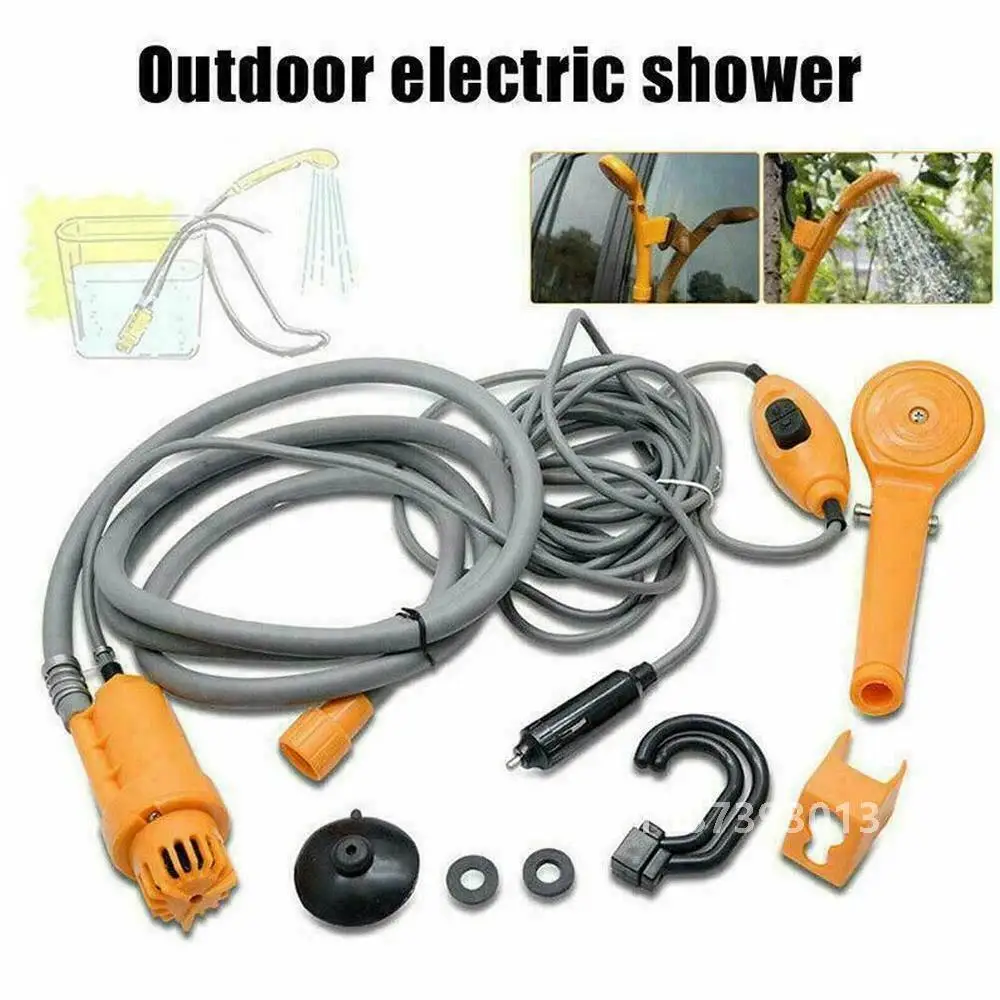 Portable Camping Shower,12V Pump,Hiking,Travel,Outdoor,Electric Bath Show with 20L Bucket,Plant Watering,Car Washer,Pet Cleaning