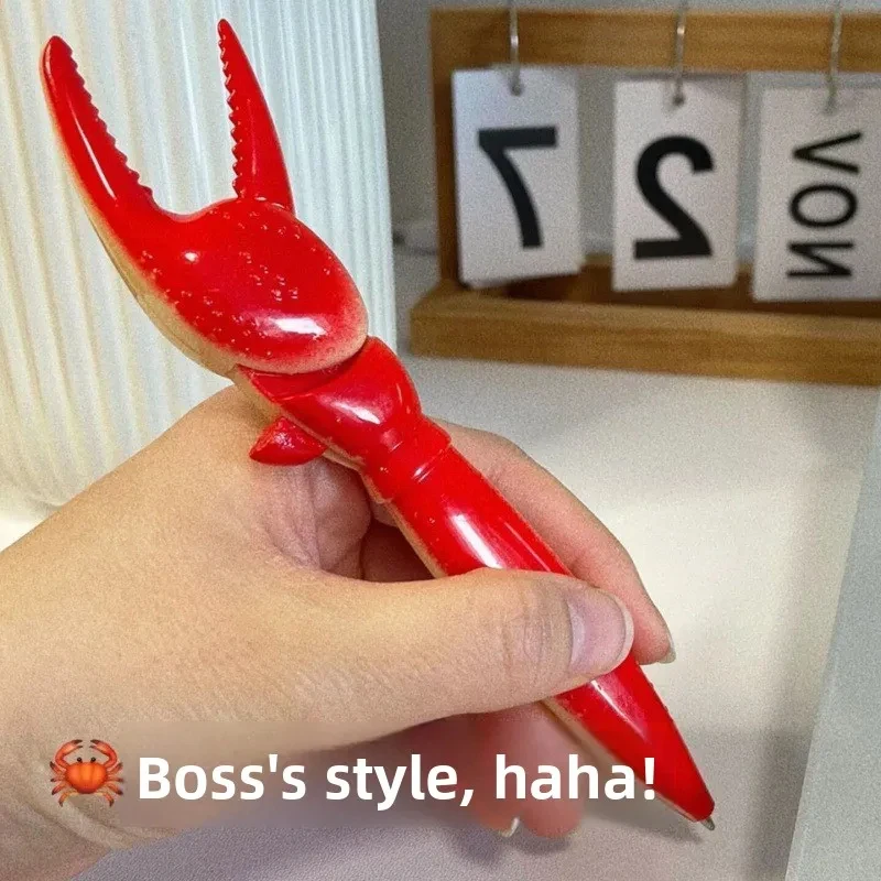 kawai New Style Personalized Creative Crab Claw Pen Fun Crab Clip Neutral Pen Press Type Ballpoint Pen lovely