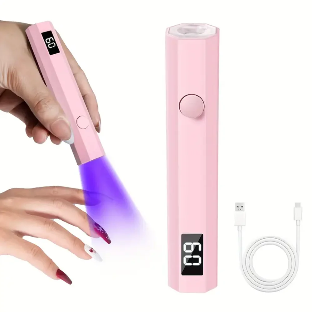 Professional Nail Lamp with Stand Handheld LED UV Light with LCD Display for Gel Nails Rechargeable USB Nail Dryer Fast Curing