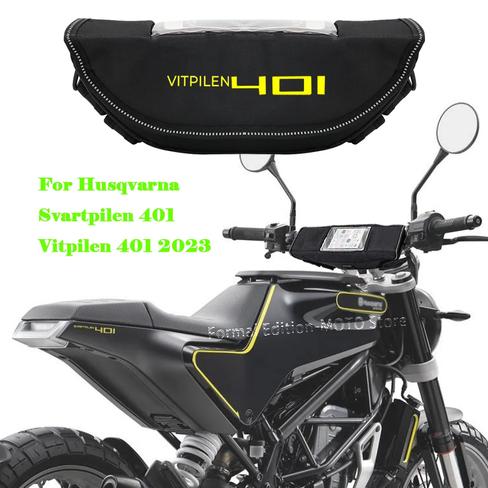 

For Husqvarna Svartpilen 401 Vitpilen 401 2023 701 SUPERMOTO/ENDUR0 Motorcycle Waterproof and Dustproof Handlebar Storage Bag