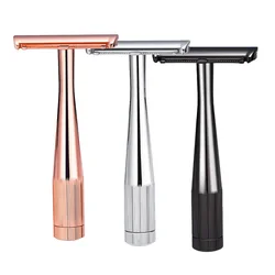 Berjaya Metal handle Single Edge Safety Razor For Men & Women Includes 10 Stainless Steel Single-Edge Razor Blades