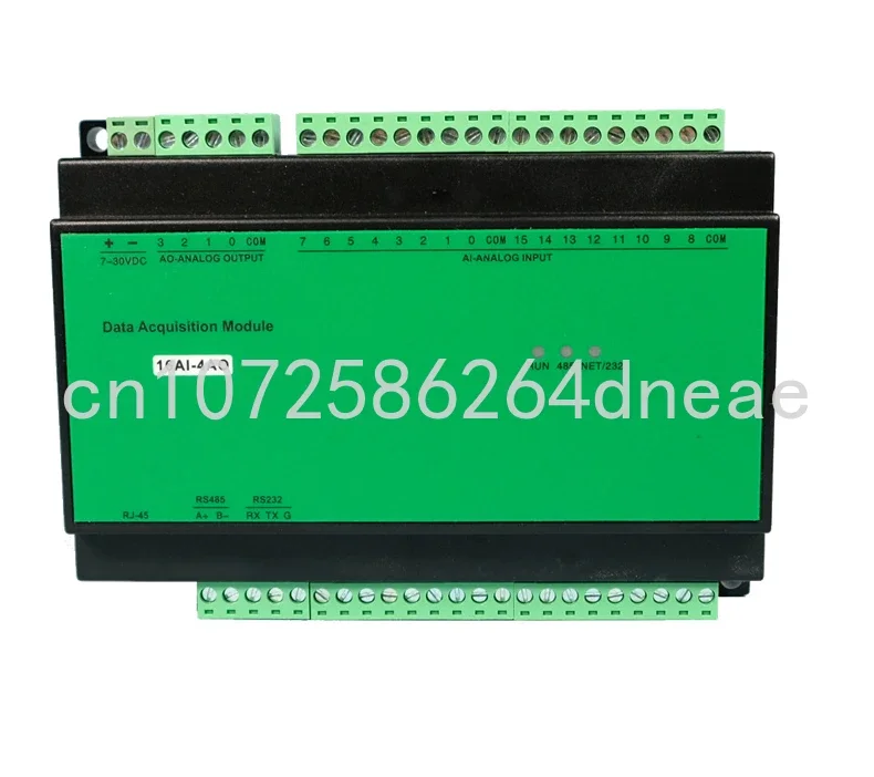 

16AI-4AO 16-channel Analog Input Acquisition 4 Channel Analog Output RS485 MODBUS RTU Industrial Automation IO Module RS232