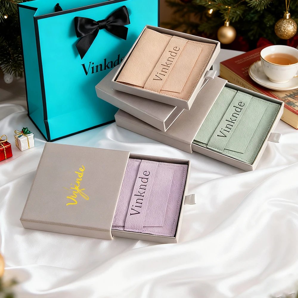 

Kraft Paper Drawer Jewelry Packaging Box Gift Boxes With Microfiber Bag Pouche For Ring Earrings Necklace Bracelet Wedding Case