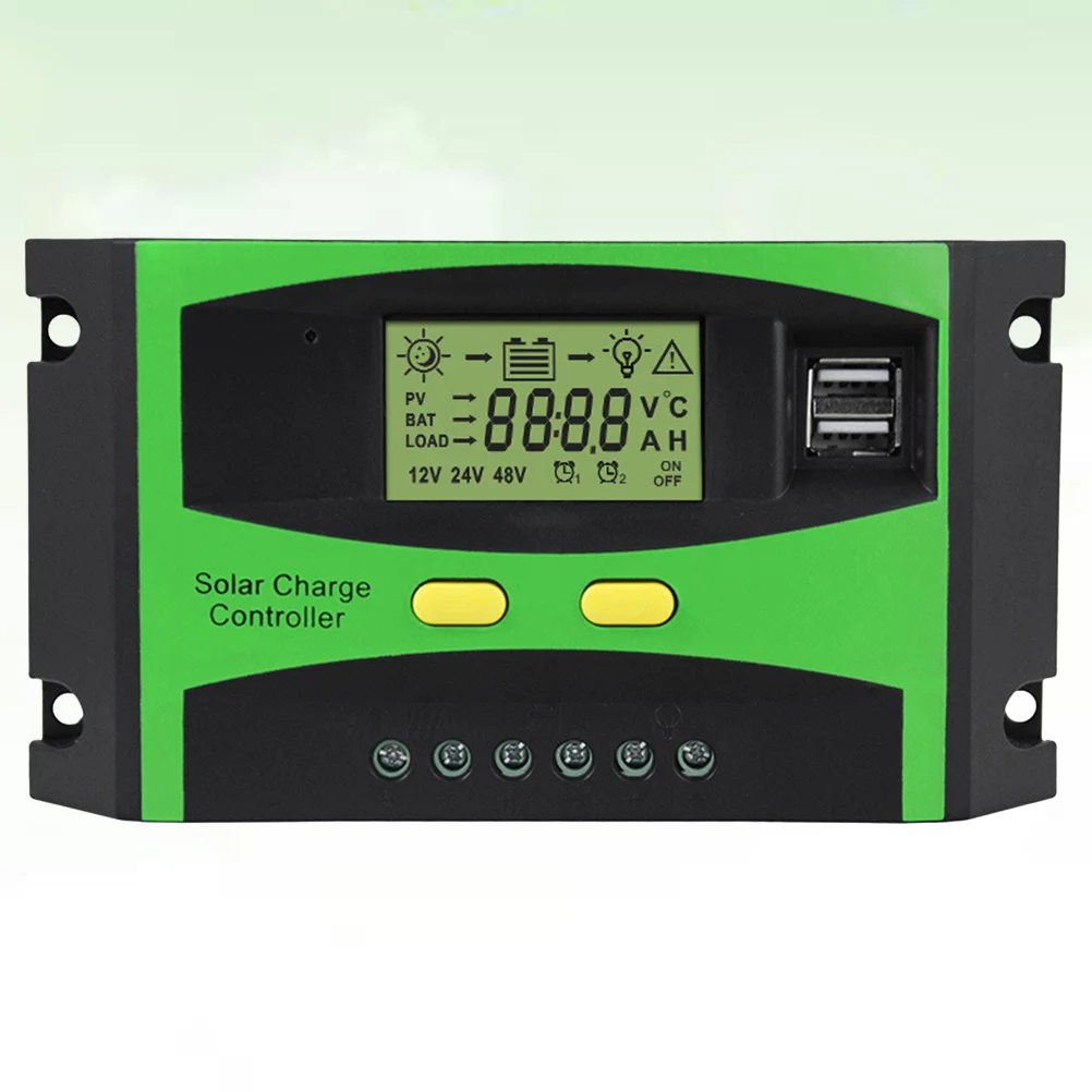 

20A Solar Panel Controller 12V 24V LCD Display Dual USB Charge Regulator Overload Short Circuit Reverse Protection