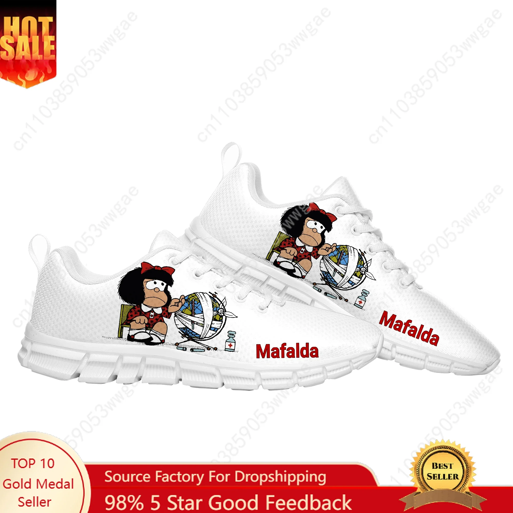 Mafalda Sneakers Mens Womens Teenagers Kid Personalized Sports Shoes Casual Comfortable High Quality Cartoon Customized Shoes