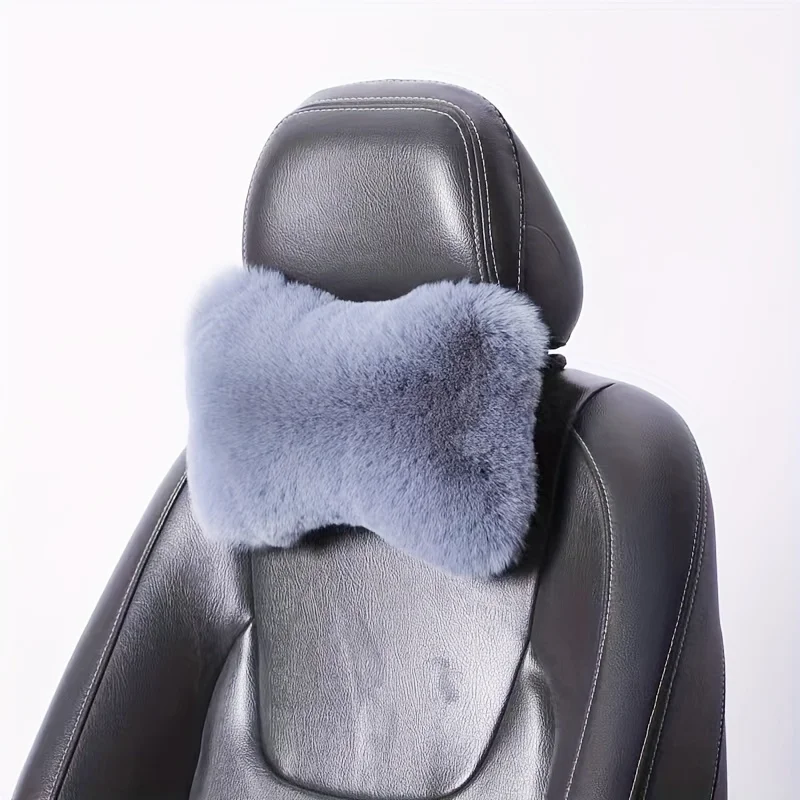 Luxury Plush Car Headrest Pillow – Ergonomic & Comfortable Neck Support , Soft Sponge Interior Cushion for Travel Comfort