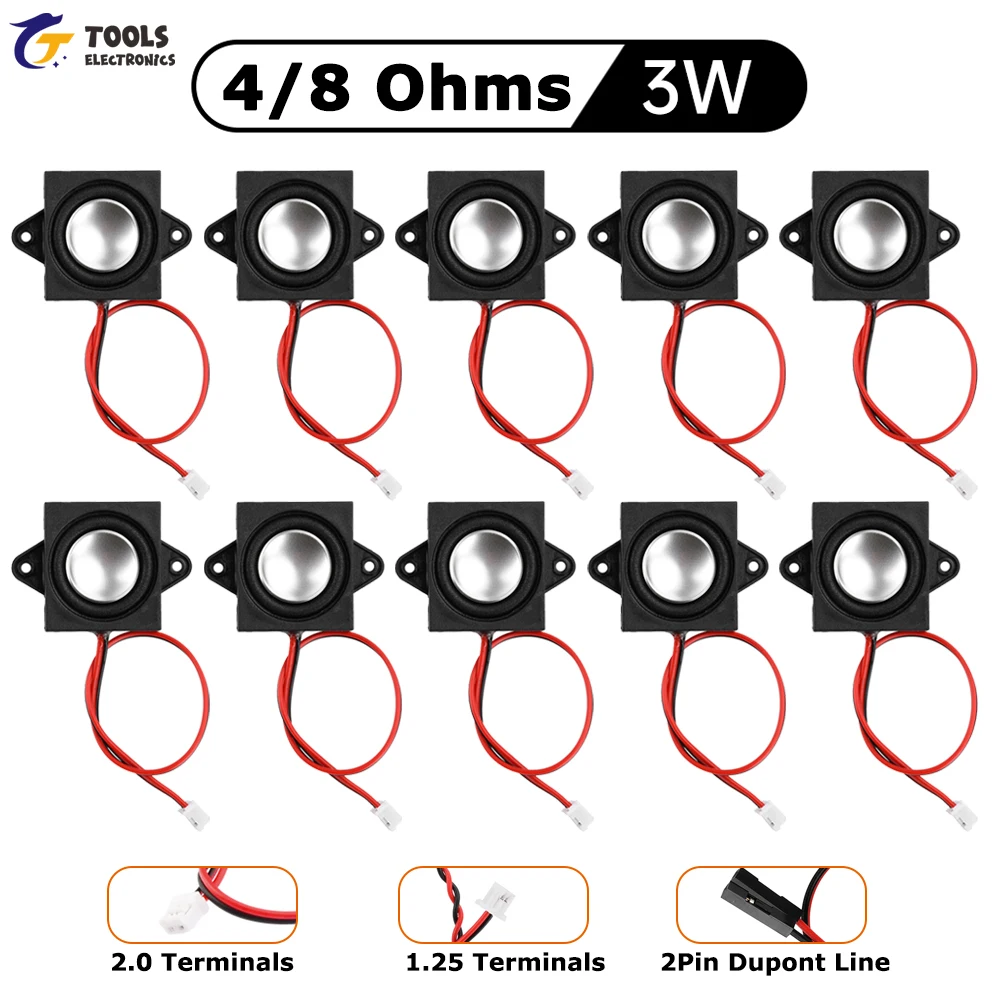 1PCS 5PCS 10PCS 4 Ohm 8 ohm 3W Speaker Full Range Cavity Sound Speaker High Fidelity Speaker 1.25/2.0 terminal 2P Dupont line