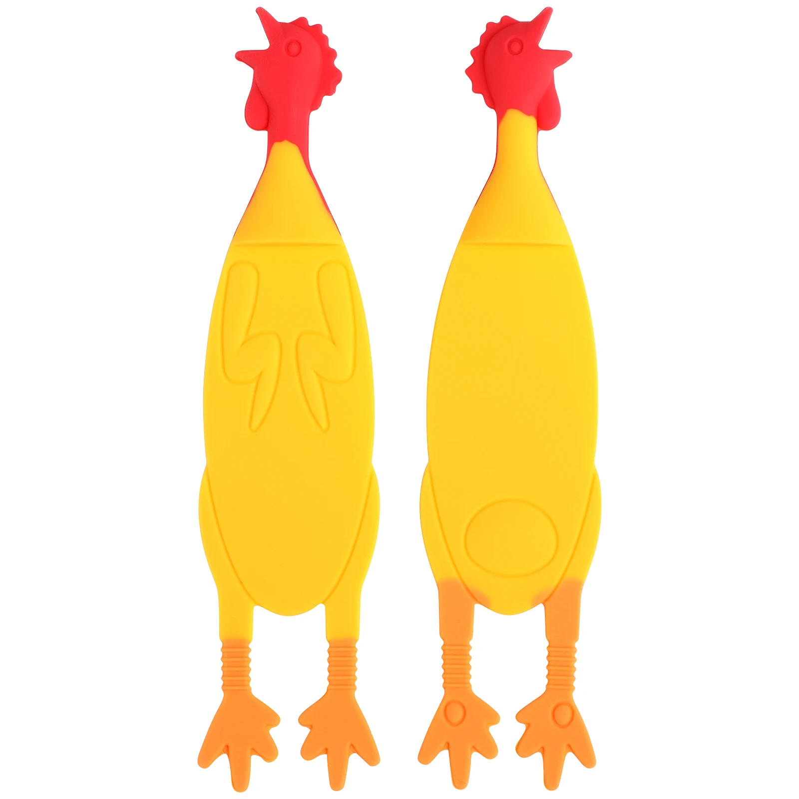

2Pcs Silicone Bookmarks Cute Chicken Lightweight Safe Cartoon Book Decor Page Marker Portable Reading Accessory Bookmark