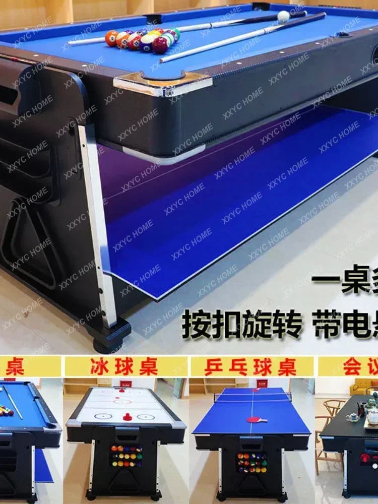 Four-in-one billiard table multifunctional automatic indoor standard adult American table tennis table two in one.