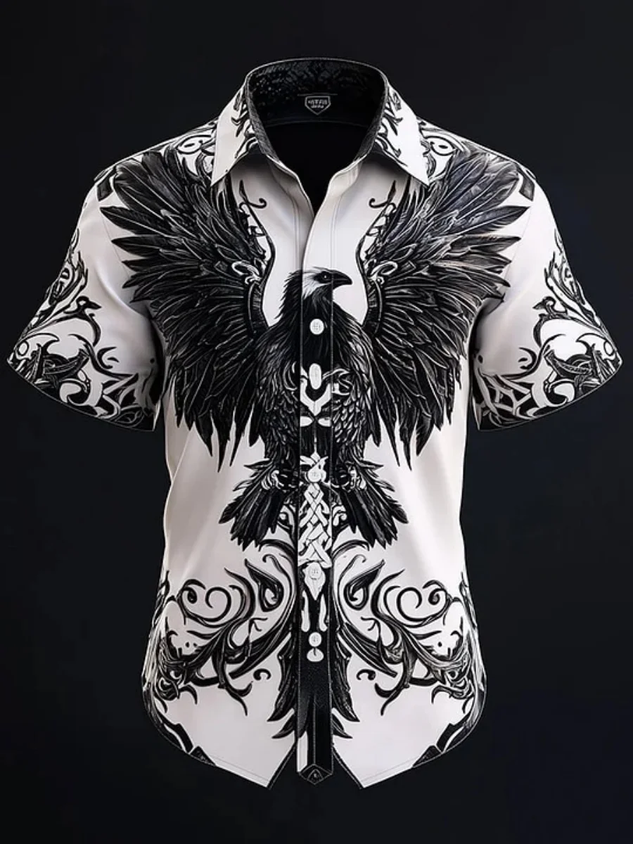 

New Men's Summer Short Sleeve Shirt Fashionable Breathable 3D Printed Pattern Super Large Size Soft and Comfortable XS-5XL