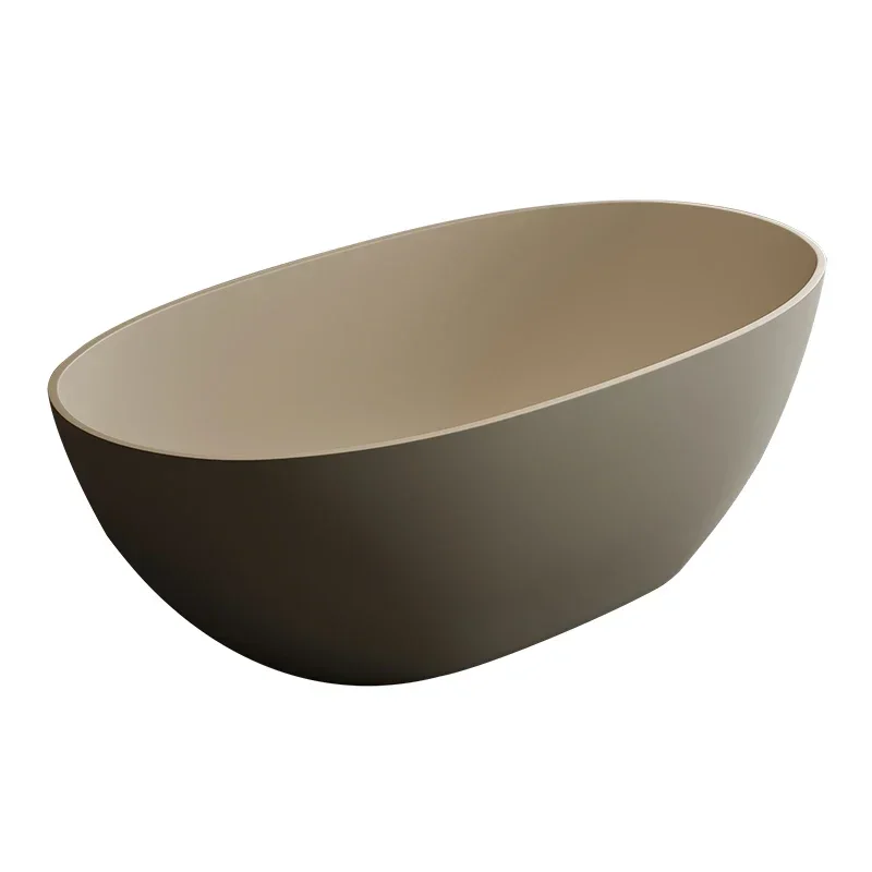 Integrated artificial stone household bathtub Double couple hotel B & B Qimei stone freestanding goose