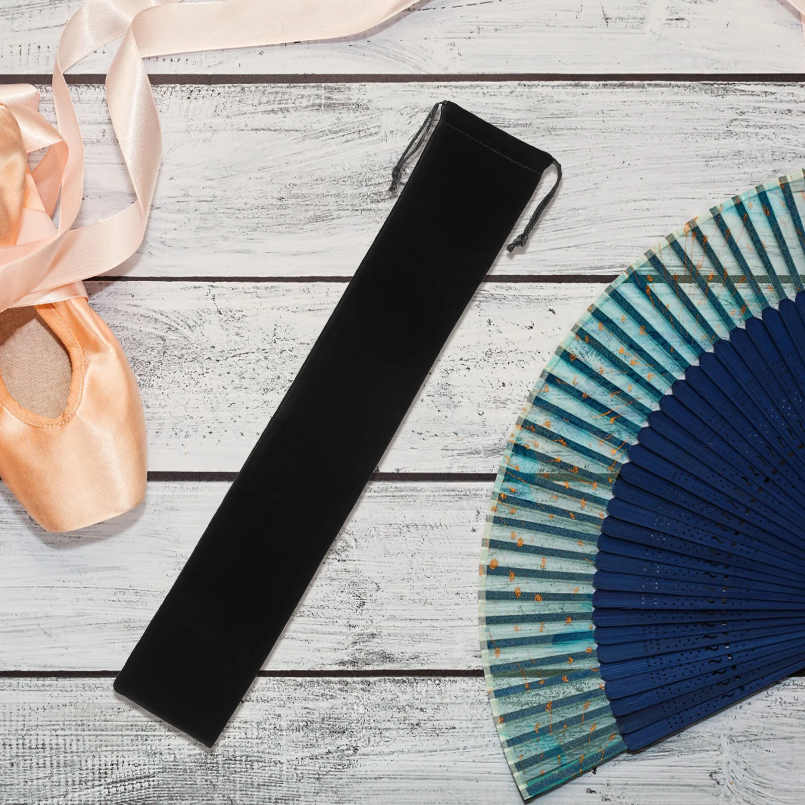 

12Pcs Handheld Fan Carrier Pouches Drawstring Closure Portable Storage for Travel Party Favors Velvet Cloth Pouches