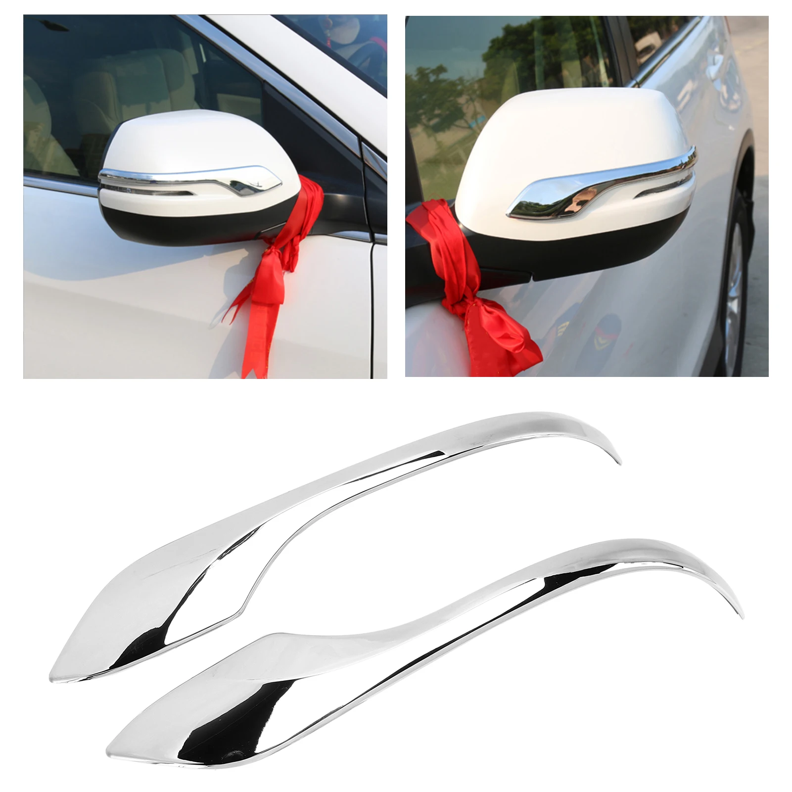

2Pcs Mirror Cover Wearproof Mirror Cap Chrome ABS Mirror Shell Stick-On Accessories For Honda CRV 2017-2021