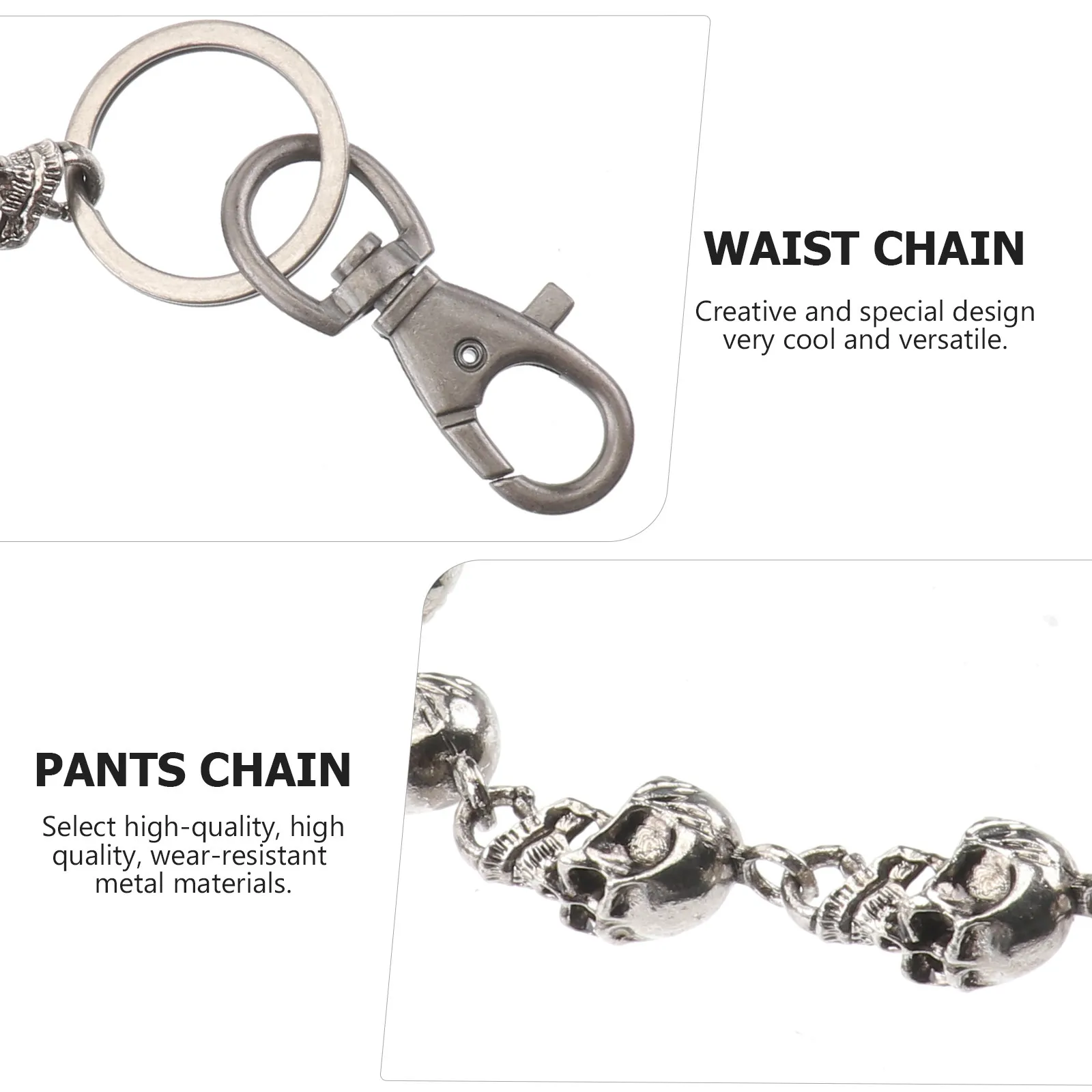 1Pcs Sturdy Environmental Protection Metal Trouser Chain for Disco Dancing Party Travel Retro Hip-Hop Waist Jewelry Anti-