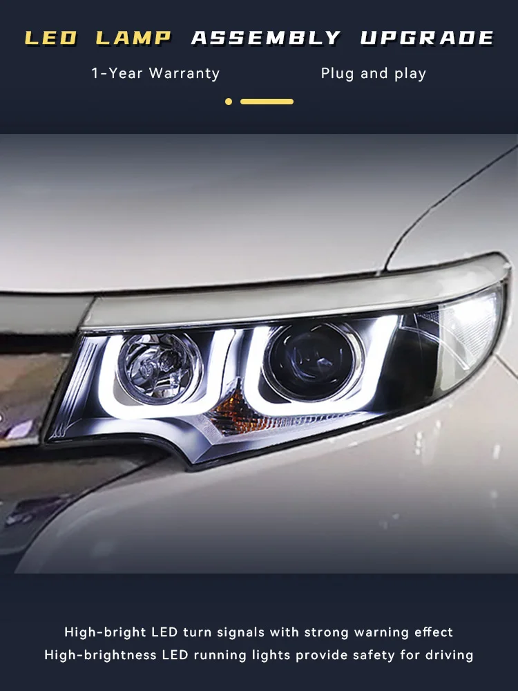 Car Lights For Ford Edge 2010-2014 Headlight LED Upgrade Highlight Projector Bifocal Lens Accessories Front Signal Lamp Tool