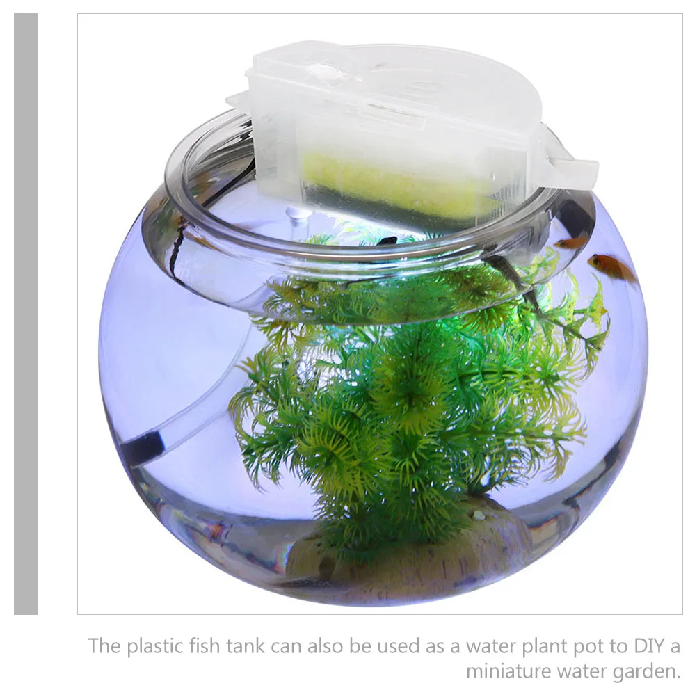 

Clear Small Fish Bowl Spherical Tank 17cm Diameter Transparent Plastic Aquarium Desktop Office Fish Shrimp Turtle Crab Container