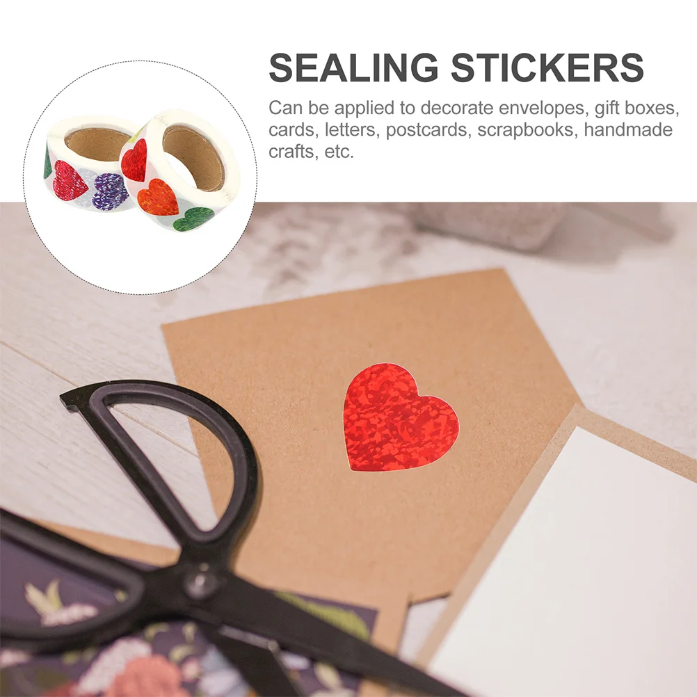 1000 pcs Heart Shape Stickers Creative Multipurpose Paper Stickers For Gift Packaging Wedding Valentine'S Day Mother'S Day