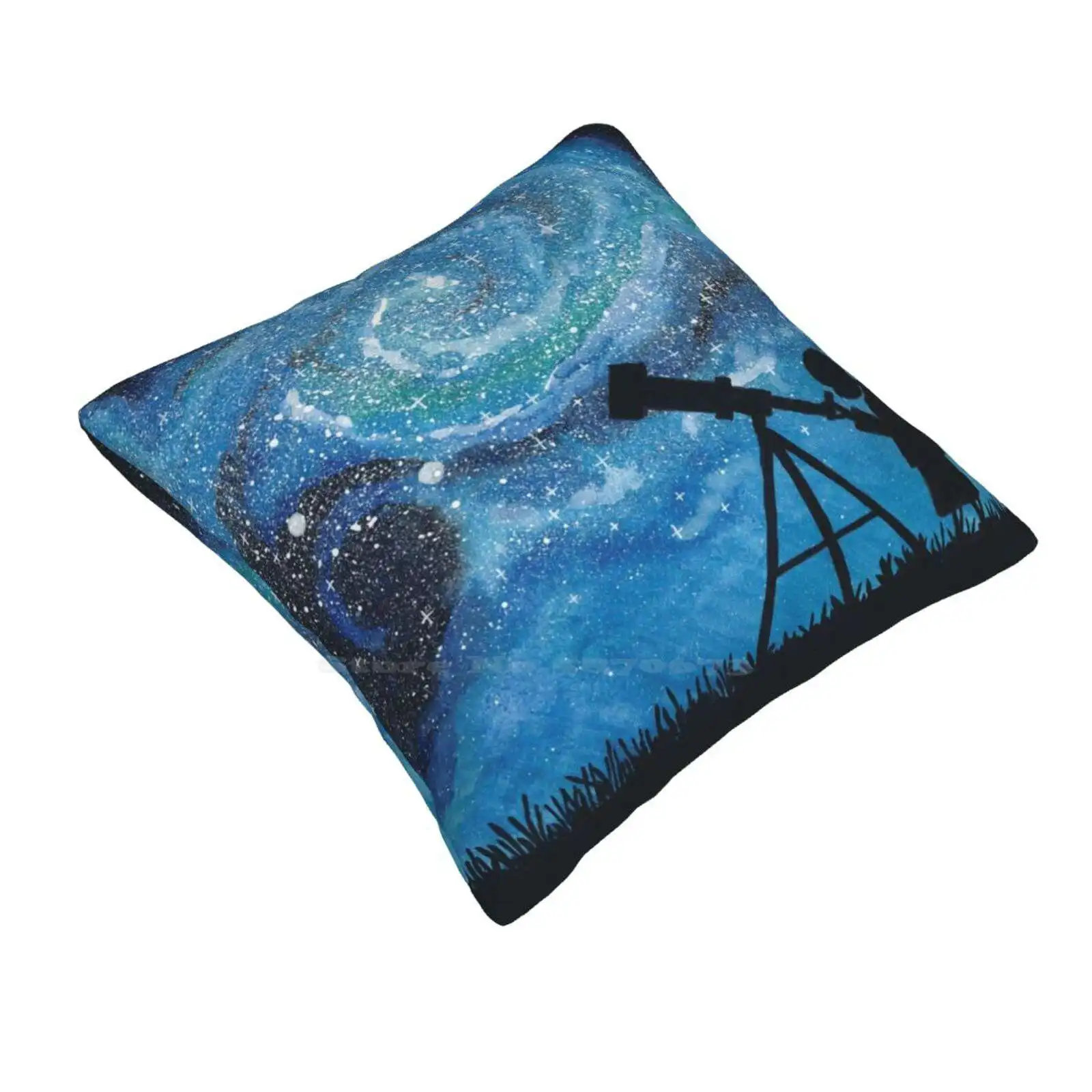 Observing The Universe ~ Watercolor Painting Home Sofa Car Waist Throw Pillowcase Watercolor Stars Space Starry Sky Night Sky