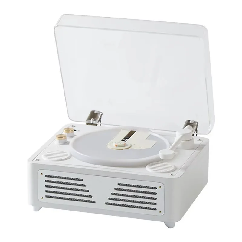 

New-CD Player Retro Bluetooth 5.0 Stereo HIFI Audio Speaker Portable Desktop CD Player For Home