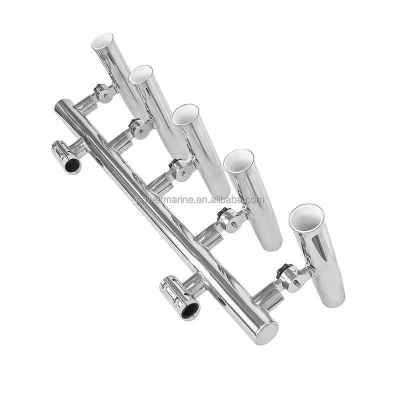 Marine Hardware Supplier Boat Accessories 316 Stainless Steel Adjustable Boat Fishing 5 Rod Holders
