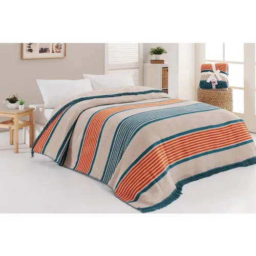 Dolce Bonita Home Double Personality Cotton Blanket Striped Blue-Gray