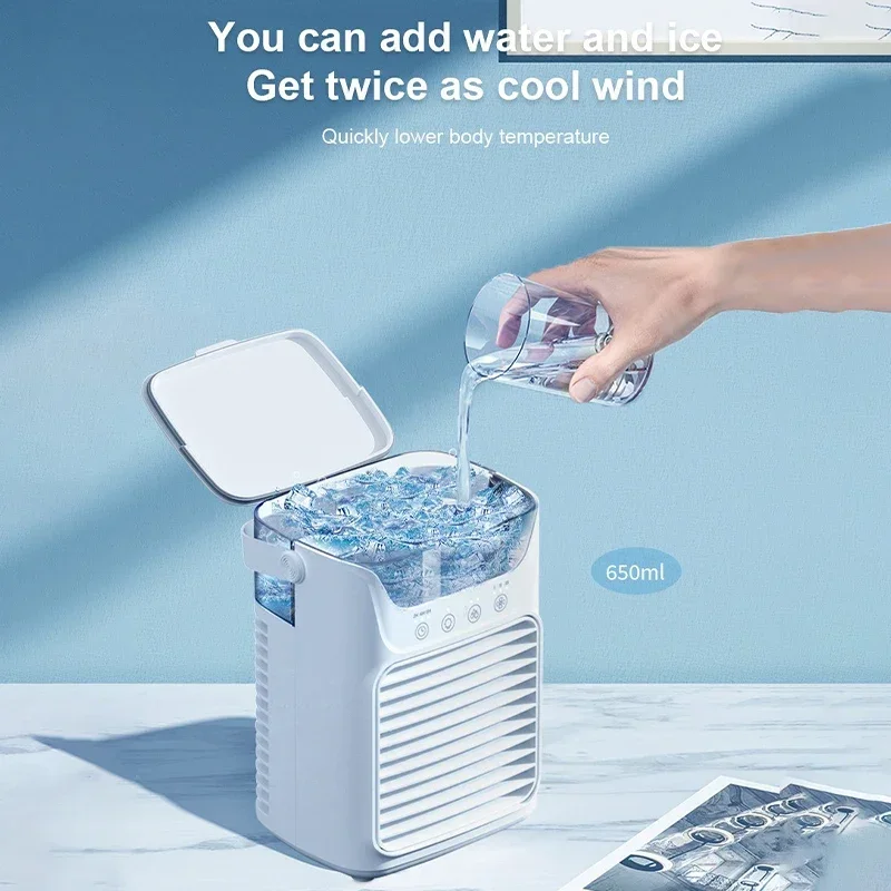 مروحة تبريد مرطب محمولة، مكيف هواء، مروحة سطح المكتب، خزان مياه، مروحة تبريد هواء صغيرة لغرفة النوم المنزلية، مروحة شخصية صغيرة