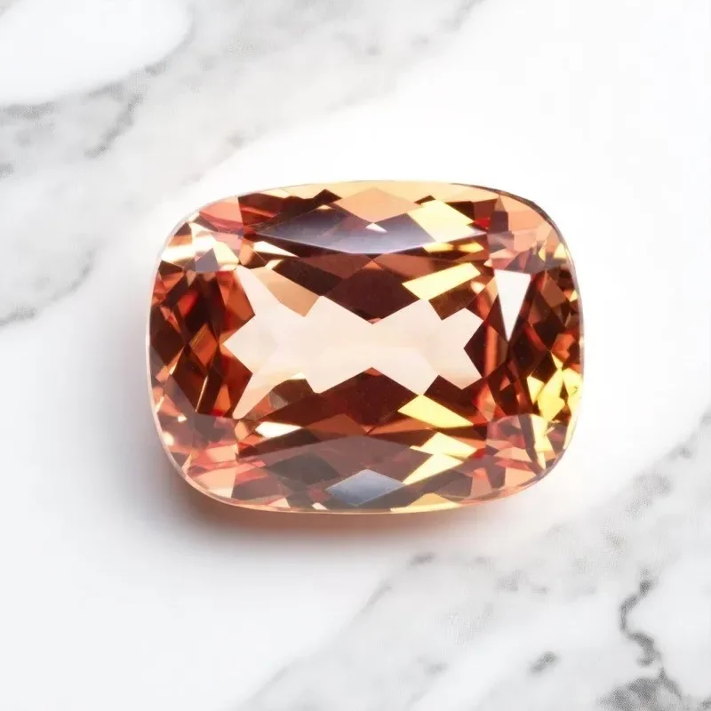 

Lab Grown Sapphire Orange Color Rectangular Cushion Shape Cut VVS1 Charms DIY Jewelry Making Material Selectable AGLCertificate