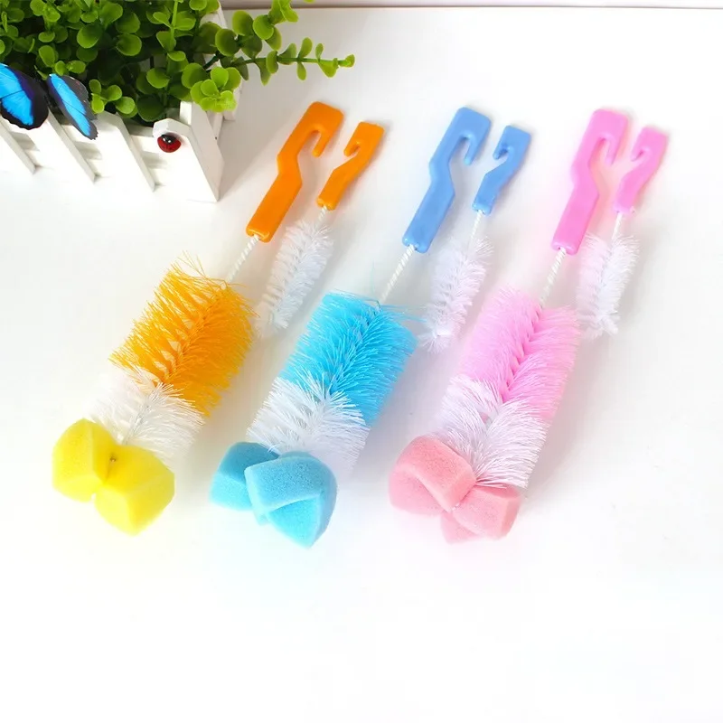 1pc The baby bottle brush wash bottle bottle nipple brush tool sponge cleaning kit baby products wholesale