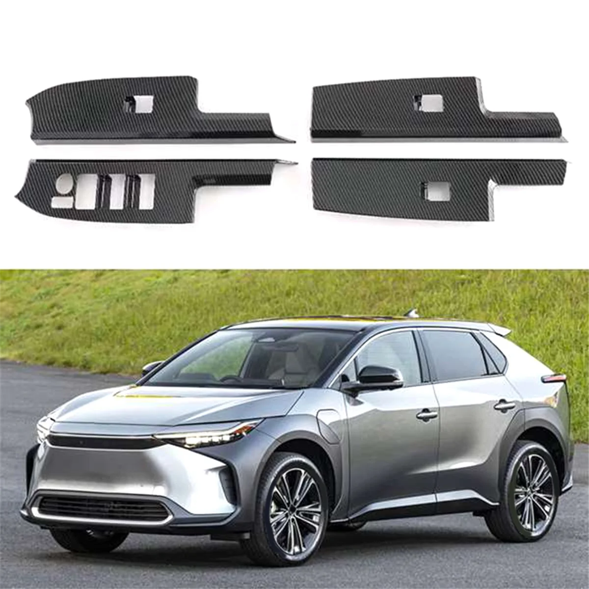 

FFAWR-4PCS Car Window Glass Lift Button Switch Cover Trim Door Armrest Panel for Toyota Bz4X 2022 2023