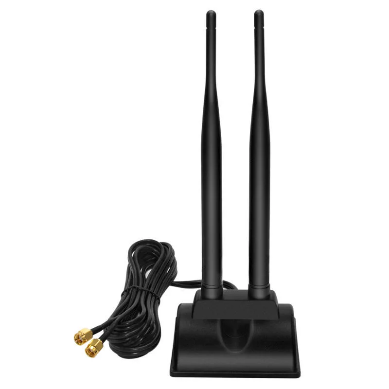 

Dual Band 2.4G 5.8G WIFI Antenna Magnetic Base Omnidirectional Aerial RP SMA Male with 2M Cable for Wireless Network Card Router