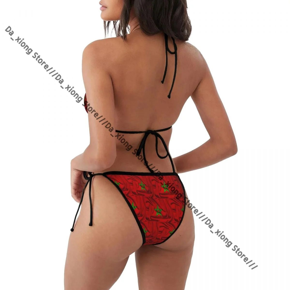 Woman Swimwear Thong Bikini Set Sexy Swimsuits National Flag Of Morocco Bathing Suits Triangle Bandage Female Beachwear
