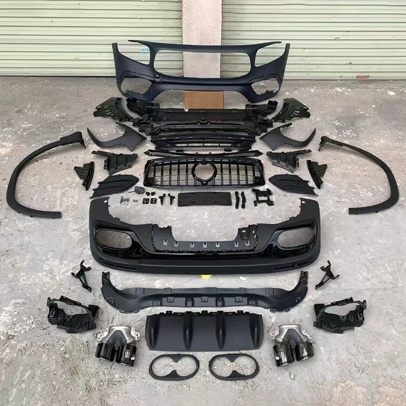 

Upgrade To 2021 AMG Style Plastic Material Body Kit For Mercedes Benz GLB 250 Front Bumper Grill Wheel Eyebrow Bodykit