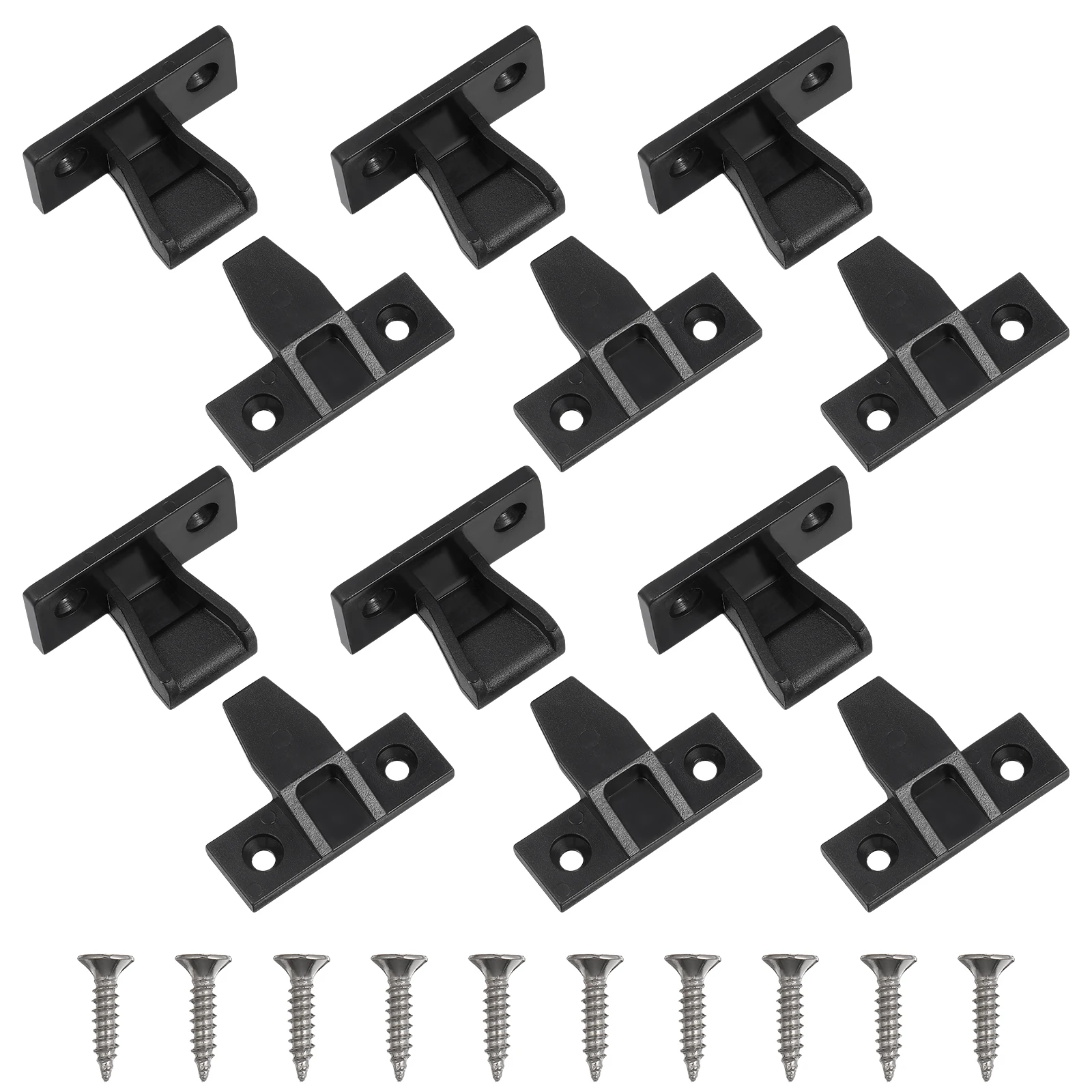 

10pcs Connector Mounting Hardware Push-On Furniture Panel Black Cabinet Wardrobe Connection Chamfered