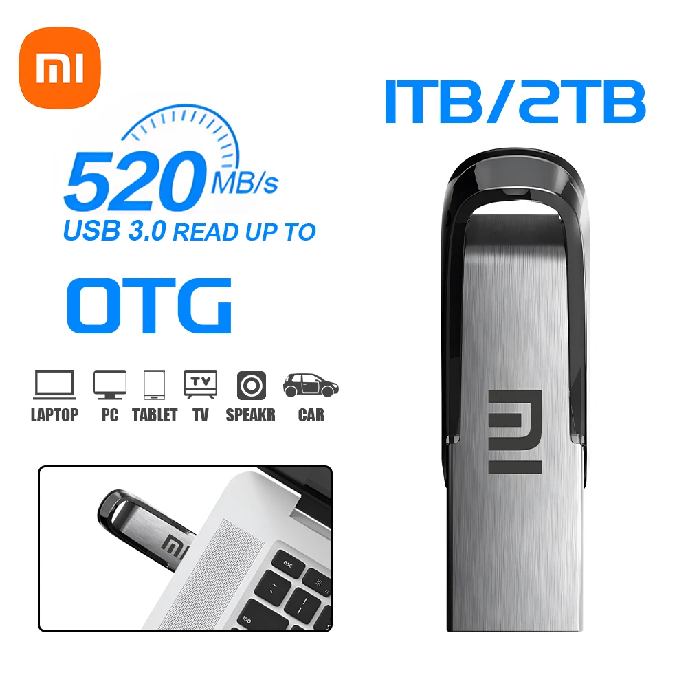 Xiaomi USB 3.2 Solid State Pen Drive 520MB/s High Speed USB Type C USB Flash Drive 1TB 512GB 256GB 128G USB Gen 2 Pendrive Flash