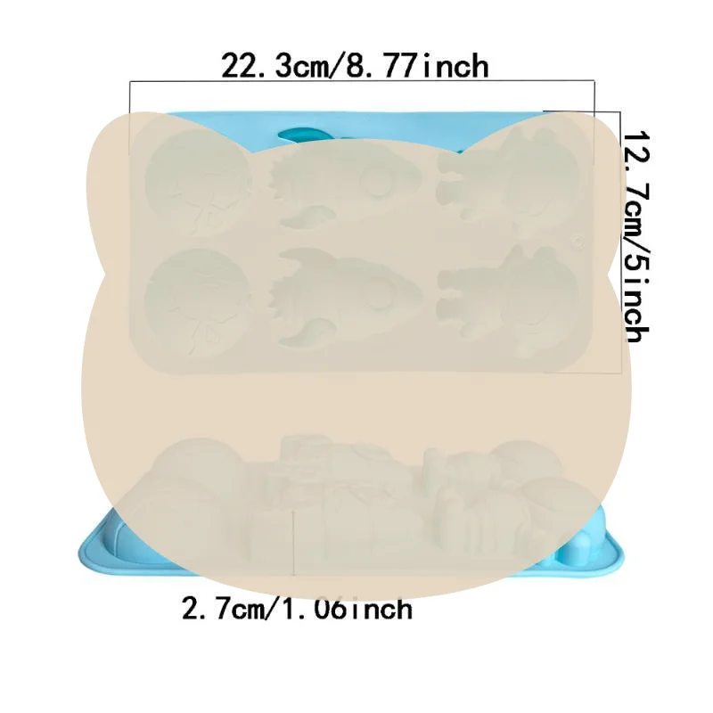 Easy to Clean 6 Cavity Astronaut Silicone Baking Mold Rocket Planet Space Themed Mould for Chocolate Candy Soap DIY Making