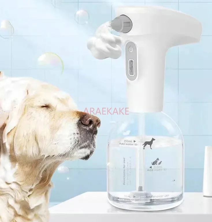 

1pcs Cat Automatic Foam Soap Dispenser Cordless Pet Bath Cleaning Electric Dog Shampoo Foam Machine Pet Sprayer Supplies