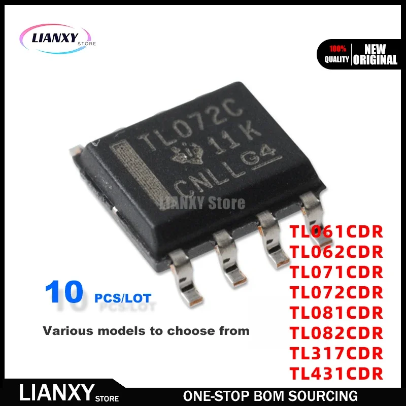 TL061CDR TL062 TL071 TL072 TL081 TL082 TL317 TL431 CDR SOP-8 Operational amplifier chips  New Original 10PCS/LOT