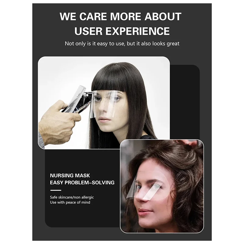 SANQ 100Pcs Eye Protection Hairdressing Mask Isolate Haircut Tool Face Protecting Forehead Mask Face Shield Disposable